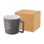 Ceramic mug with matte finish and square-shaped handle, 370 ml