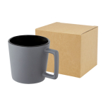 Ceramic mug with matte finish and square-shaped handle, 370 ml