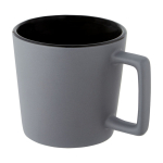Ceramic mug with matte finish and square-shaped handle, 370 ml