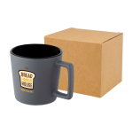 Ceramic mug with matte finish and square-shaped handle, 370 ml