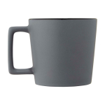 Ceramic mug with matte finish and square-shaped handle, 370 ml