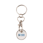 Metal keyring with trolley coin in various colours