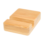 Bamboo phone stand with ergonomic viewing angle wood colour