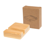 Bamboo phone stand with ergonomic viewing angle wood colour