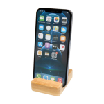 Bamboo phone stand with ergonomic viewing angle wood colour
