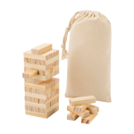 Wooden block stacking game, ideal for family and friends natural colour