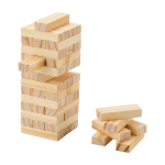 Wooden block stacking game, ideal for family and friends natural colour