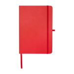 Recycled paper notebook with hard cover, A5, ruled pages red colour