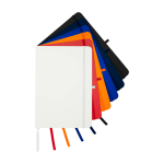 Recycled paper notebook with hard cover, A5, ruled pages white colour