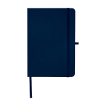 Recycled paper notebook with hard cover, A5, ruled pages navy-blue colour