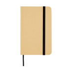 Hardcover recycled paper notebook with ribbon, A6, plain pages black colour
