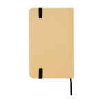 Hardcover recycled paper notebook with ribbon, A6, plain pages black colour