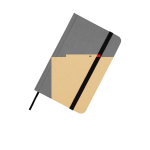 Hardcover recycled paper notebook with ribbon, A6, plain pages black colour