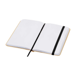 Hardcover recycled paper notebook with ribbon, A6, plain pages black colour