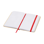 Hardcover recycled paper notebook with ribbon, A6, plain pages red colour