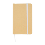 Hardcover recycled paper notebook with ribbon, A6, plain pages white colour