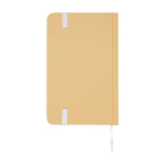 Hardcover recycled paper notebook with ribbon, A6, plain pages white colour