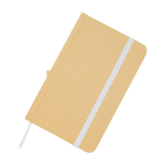 Hardcover recycled paper notebook with ribbon, A6, plain pages white colour