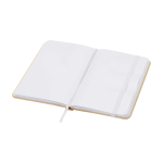Hardcover recycled paper notebook with ribbon, A6, plain pages white colour