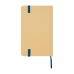 Hardcover recycled paper notebook with ribbon, A6, plain pages navy-blue colour