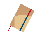 Hardcover recycled paper notebook with ribbon, A6, plain pages navy-blue colour