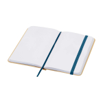 Hardcover recycled paper notebook with ribbon, A6, plain pages navy-blue colour