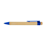Bamboo and recycled plastic pen with clip, black ink blue colour
