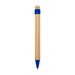 Bamboo and recycled plastic pen with clip, black ink blue colour