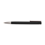 Recycled aluminium pen with plastic clip, black ink black colour