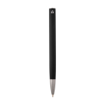 Recycled aluminium pen with plastic clip, black ink black colour
