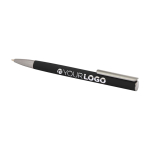Recycled aluminium pen with plastic clip, black ink black colour