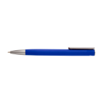 Recycled aluminium pen with plastic clip, black ink blue colour