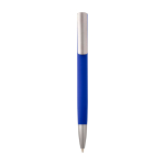 Recycled aluminium pen with plastic clip, black ink blue colour