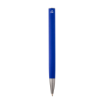 Recycled aluminium pen with plastic clip, black ink blue colour