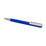 Recycled aluminium pen with plastic clip, black ink blue colour