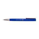 Recycled aluminium pen with plastic clip, black ink blue colour
