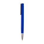 Recycled aluminium pen with plastic clip, black ink blue colour