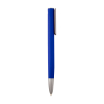 Recycled aluminium pen with plastic clip, black ink blue colour