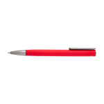 Recycled aluminium pen with plastic clip, black ink red colour