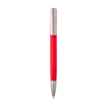 Recycled aluminium pen with plastic clip, black ink red colour