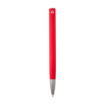 Recycled aluminium pen with plastic clip, black ink red colour
