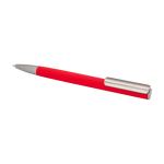 Recycled aluminium pen with plastic clip, black ink red colour