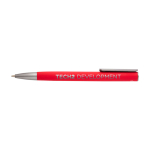 Recycled aluminium pen with plastic clip, black ink red colour