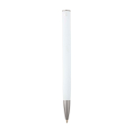 Recycled aluminium pen with plastic clip, black ink white colour