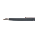 Recycled aluminium pen with plastic clip, black ink dark grey colour