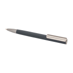 Recycled aluminium pen with plastic clip, black ink dark grey colour