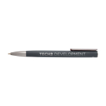 Recycled aluminium pen with plastic clip, black ink dark grey colour