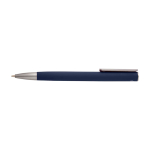 Recycled aluminium pen with plastic clip, black ink navy-blue colour
