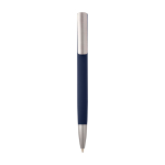 Recycled aluminium pen with plastic clip, black ink navy-blue colour