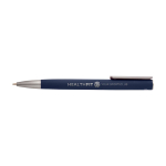 Recycled aluminium pen with plastic clip, black ink navy-blue colour